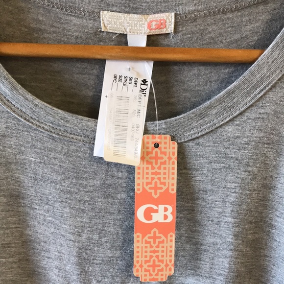 NWT Gianni Bini Shirt Top in Grey & 3/4 Sleeves - Picture 2 of 7